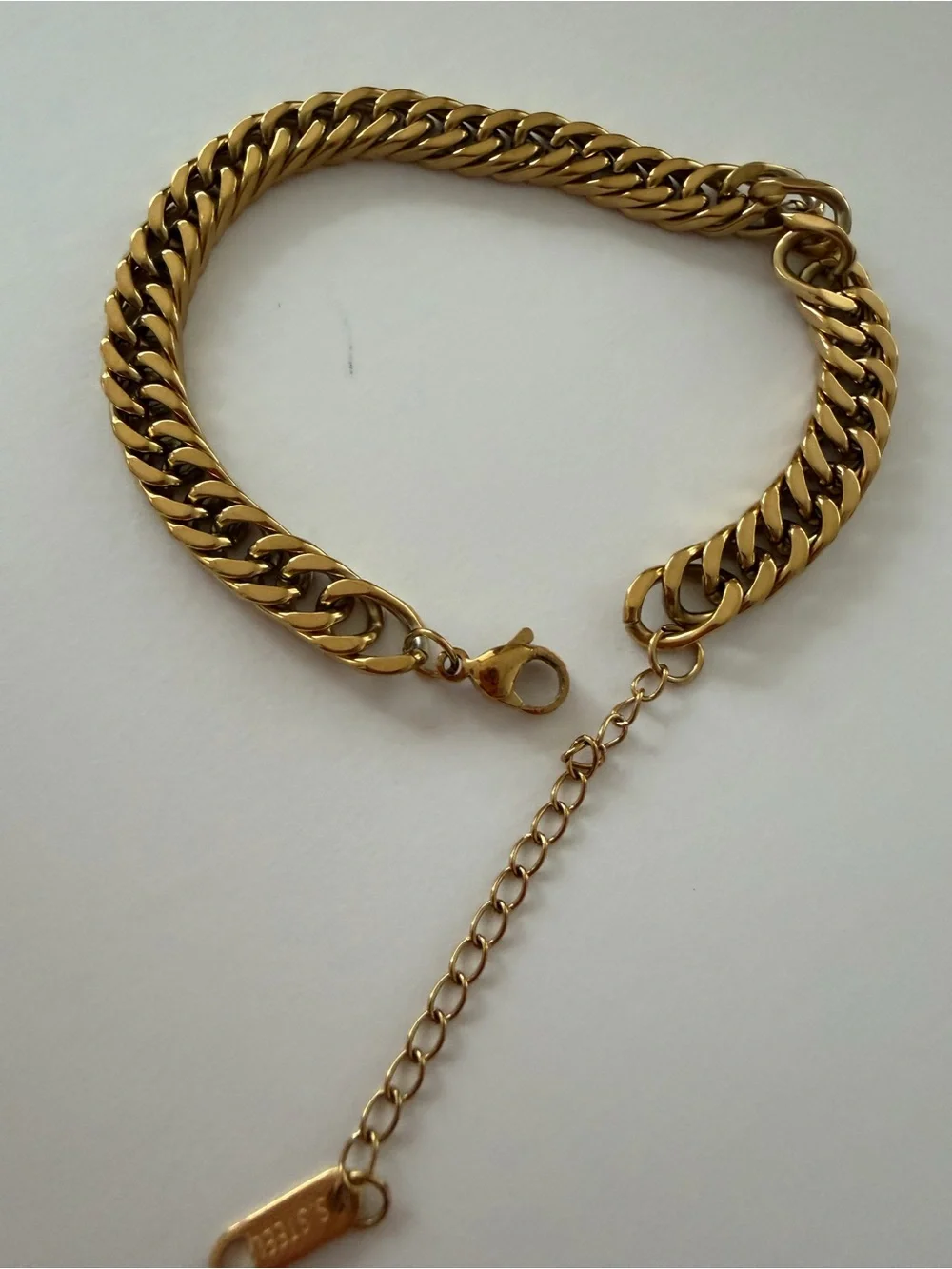 Gold Cuban Link Bracelet for Men - Polished Chain 7.5 -9.5 inch
